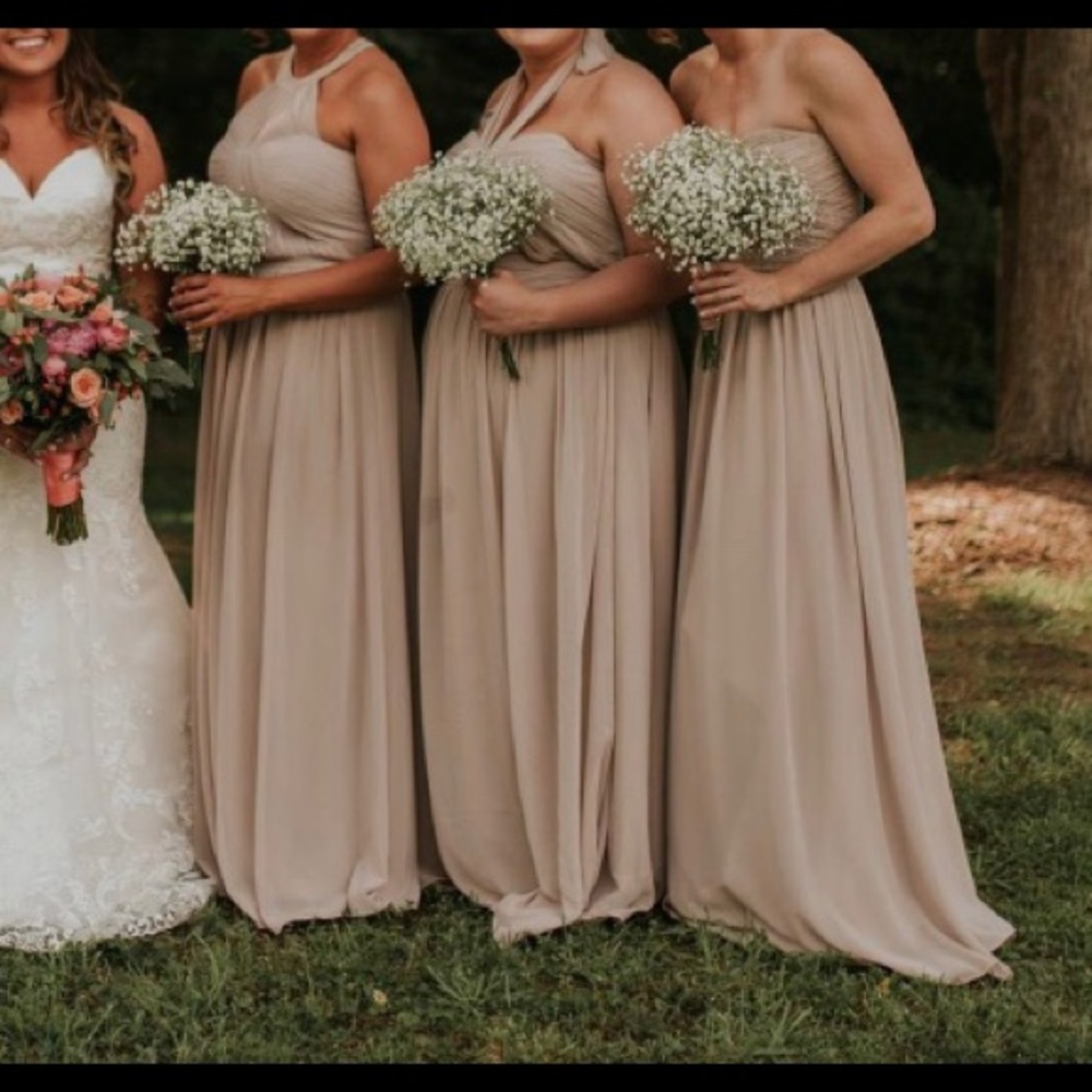 Champagne/Taupe strapless bridesmaid/formal dress